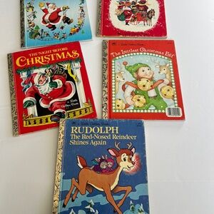 Vintage Little Golden Books Christmas lot of 5